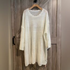 Cream Knit swim Coverup NWT